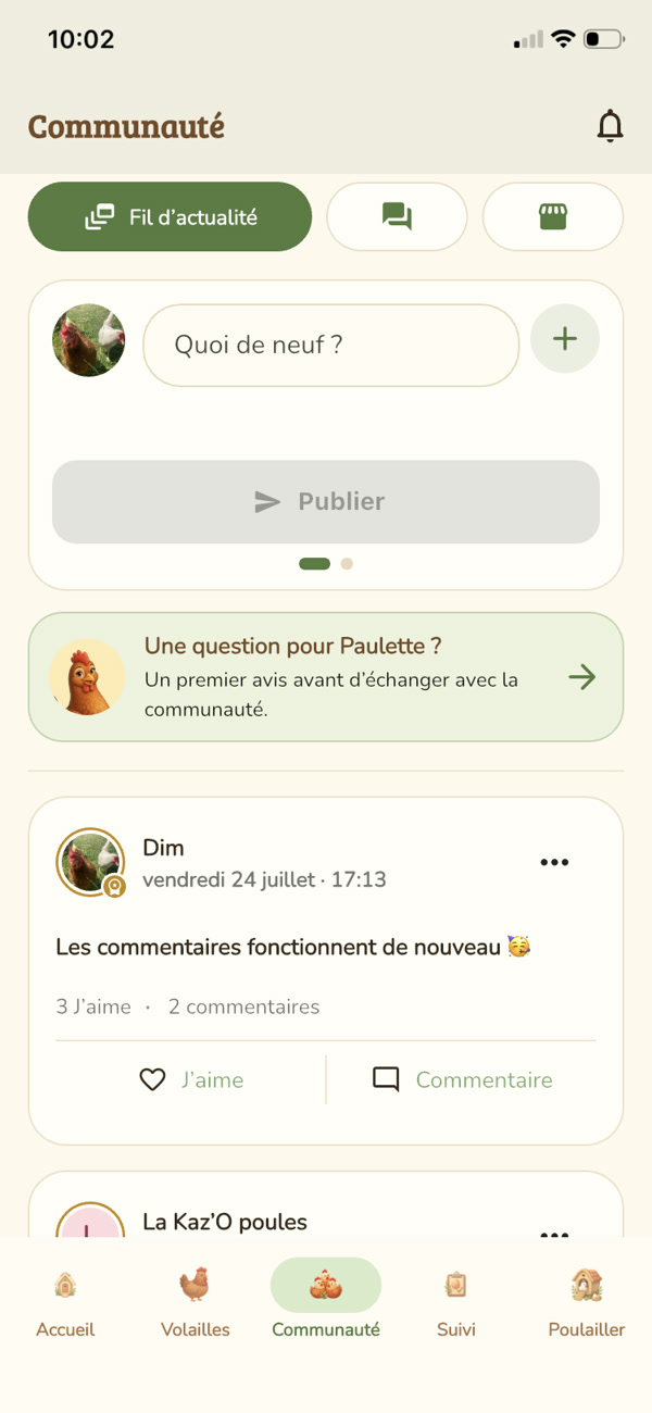 Fil d’actualité de la communauté Mon Petit Poulailler